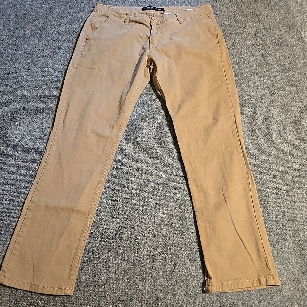 Rock Creek Jeans Wear Pants Mens 36x30 Beige Straight Stretch Slash Pockets